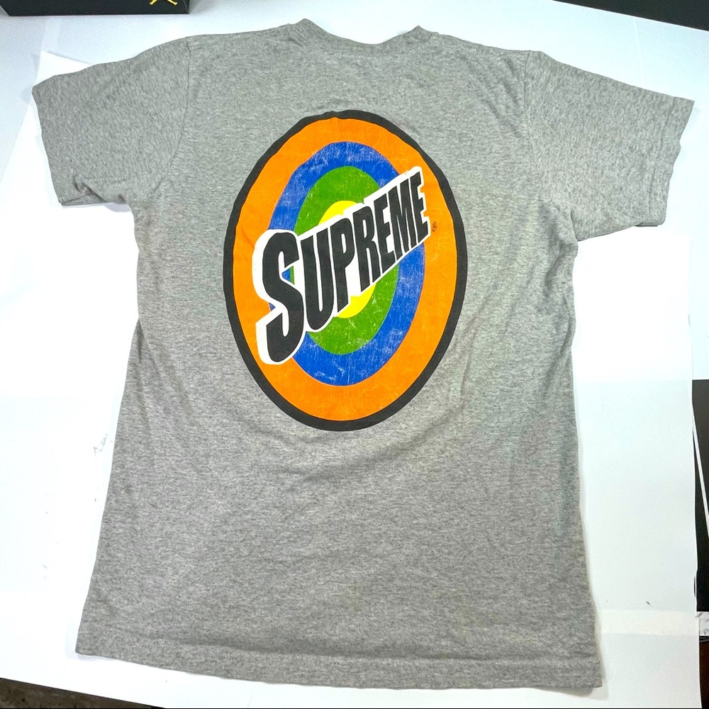 Supreme 2 Sided Tide Logo Mens Medium Size Grey T-Shirt Tee Top